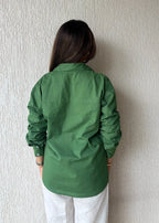 Olive oversized cotton shirt