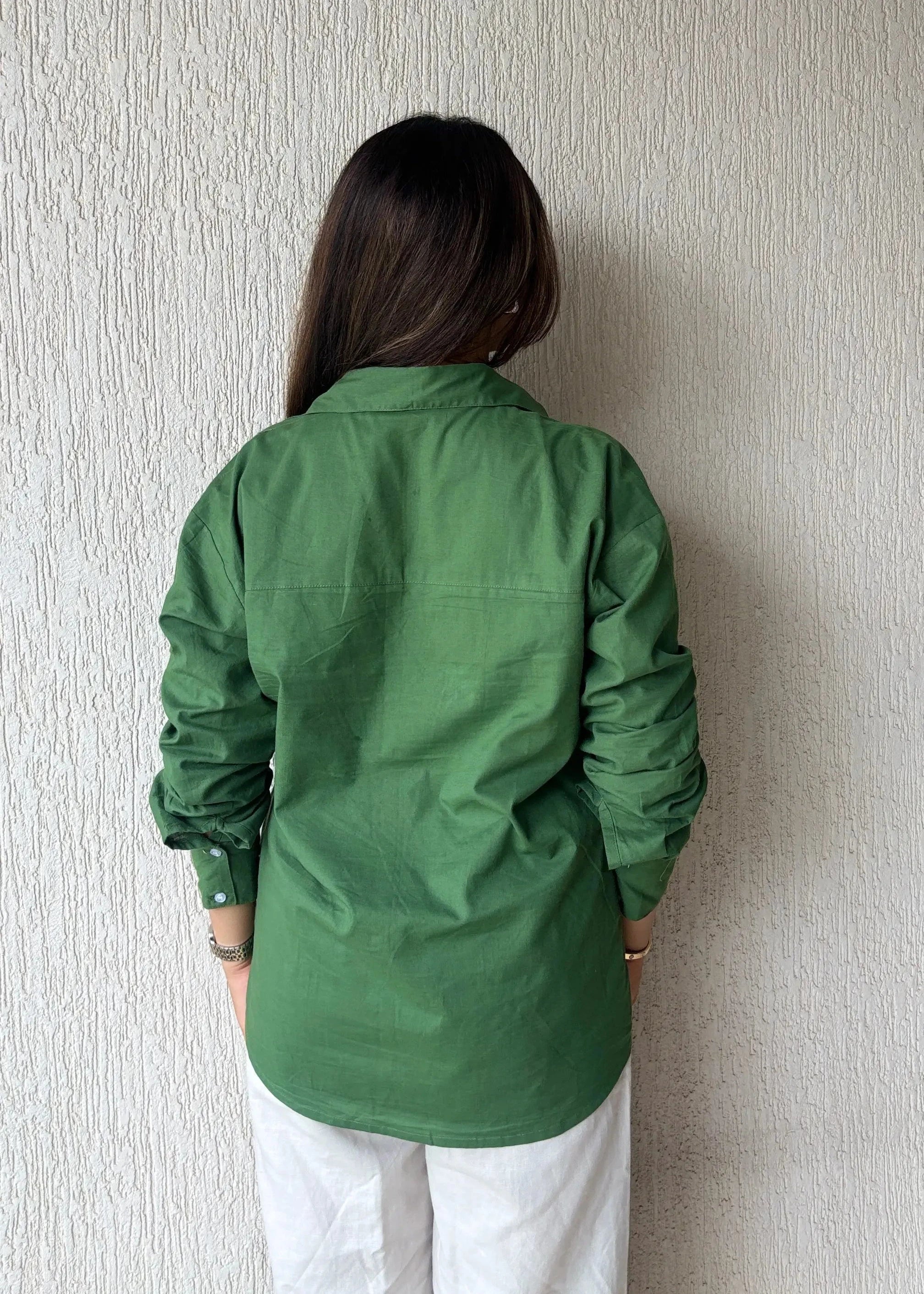 Olive oversized shirt