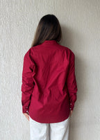 Raspberry oversized cotton shirt