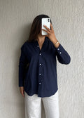 Navyblue oversized cotton shirt