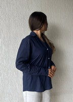 Navyblue oversized cotton shirt