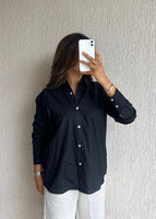 Black oversized cotton shirt