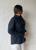 Black oversized cotton shirt