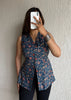 Rich navy blue long vest cotton
