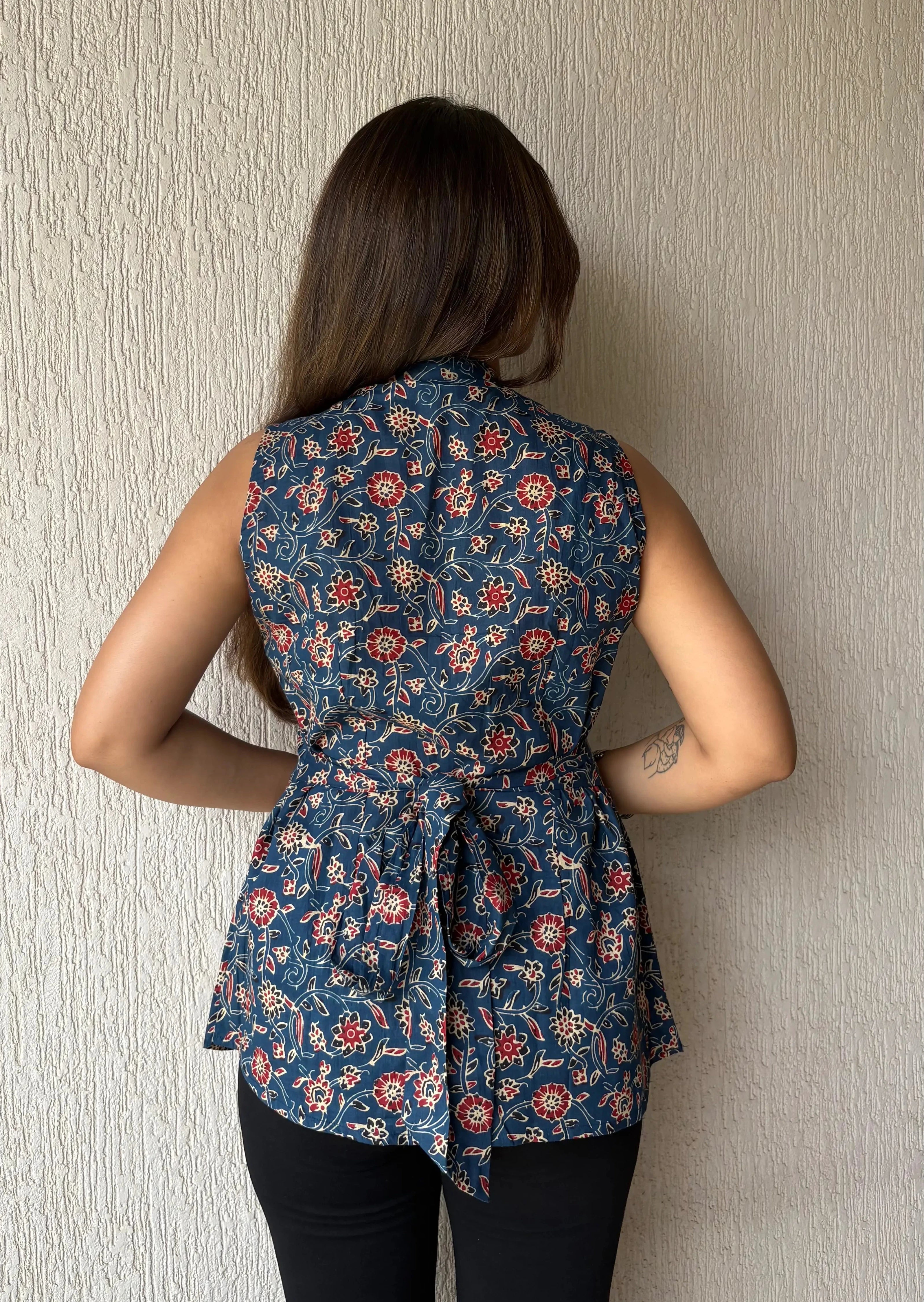 Rich navy blue long vest