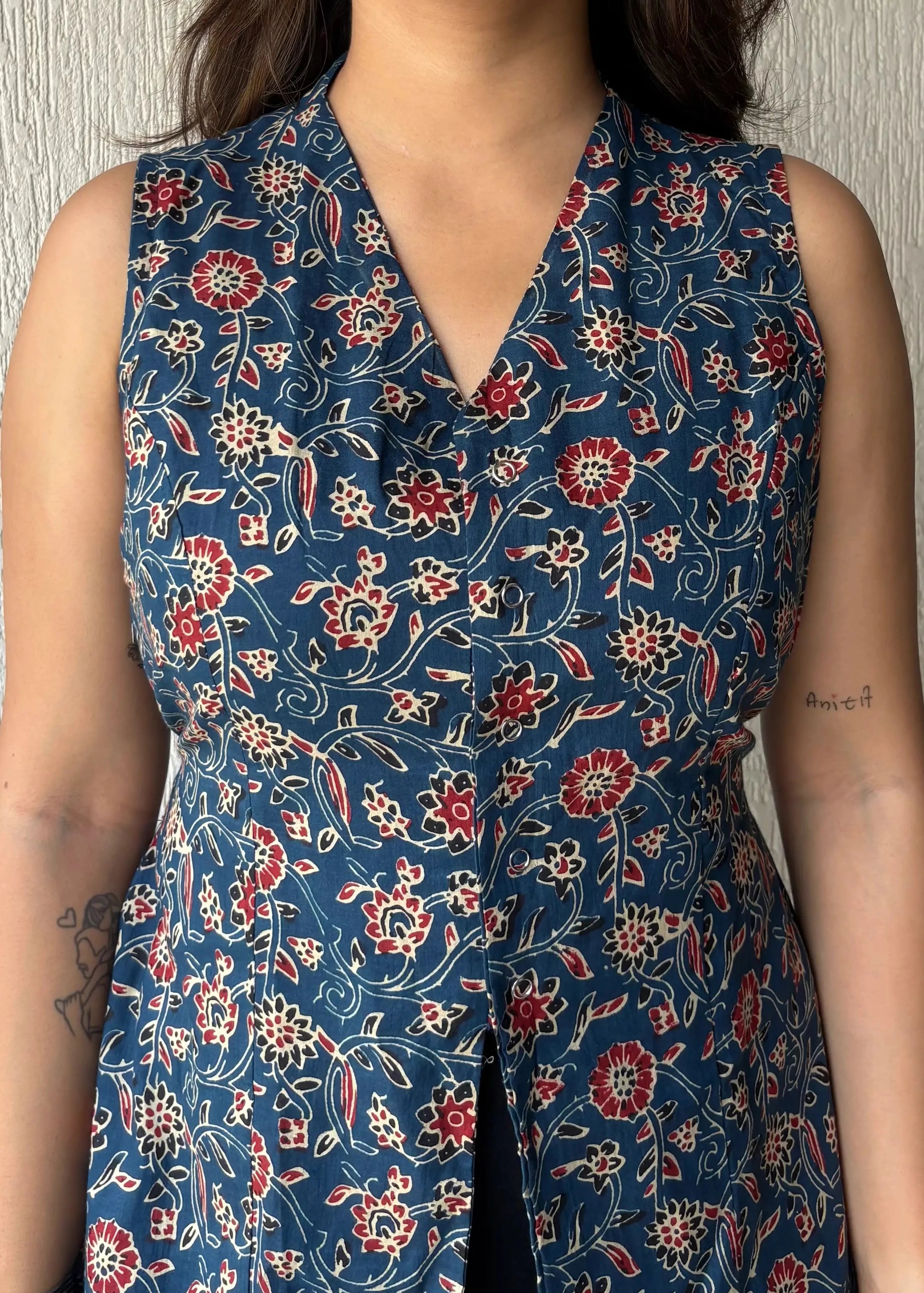 Rich navy blue long vest