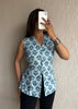 Powder blue long vest cotton