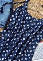 Blue tara spaghetti strap cotton short kurti