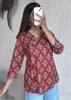 Red wrap tie short kurti