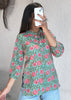Turquoise classic collar short kurti