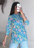 Blue classic collar short kurti
