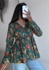 Green Peplum style short kurti