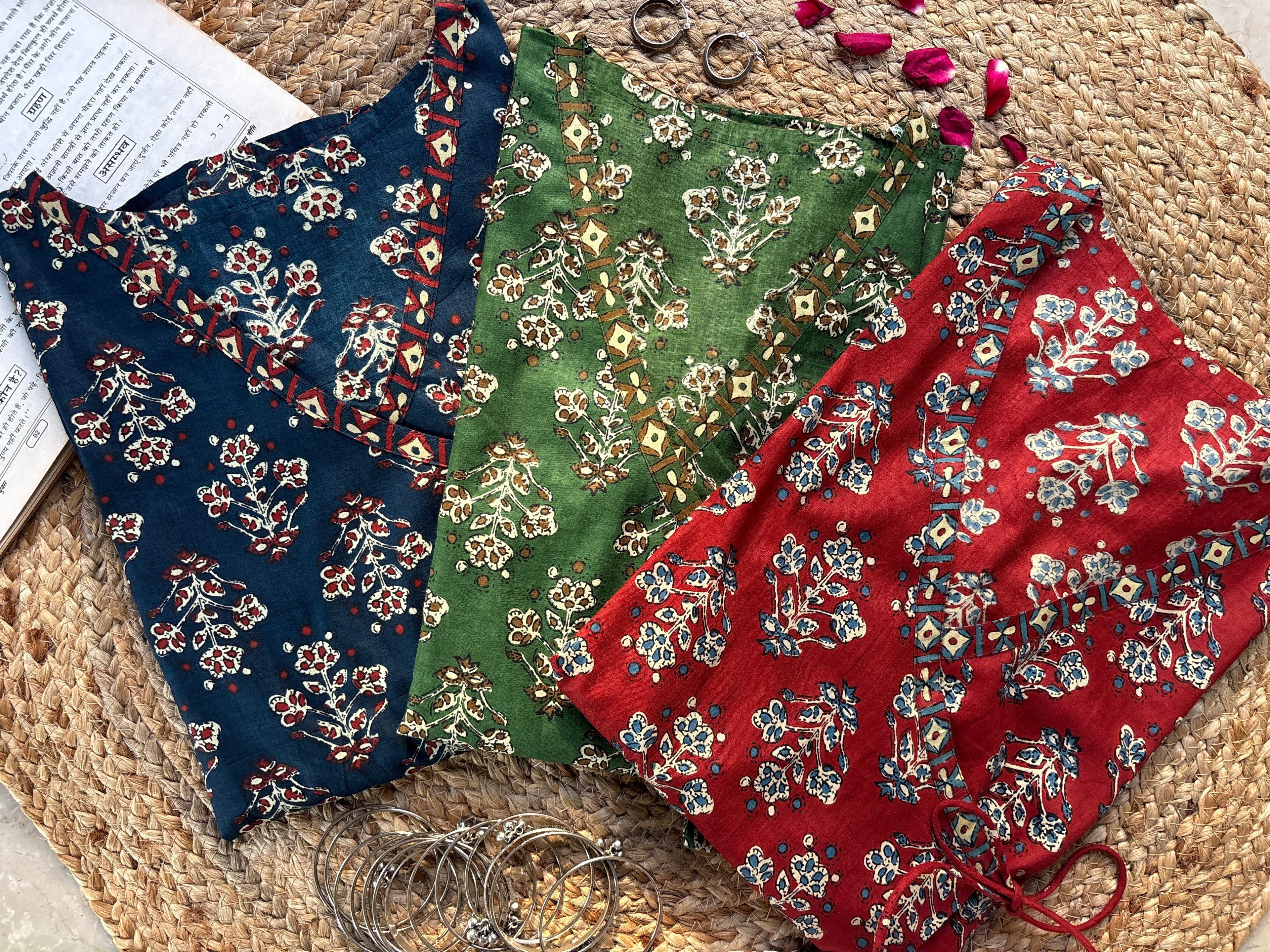 Red wrap tie short kurti